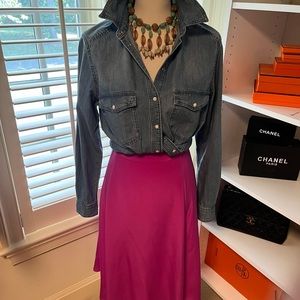 J.Crew 100% silk Fuchsia Skirt